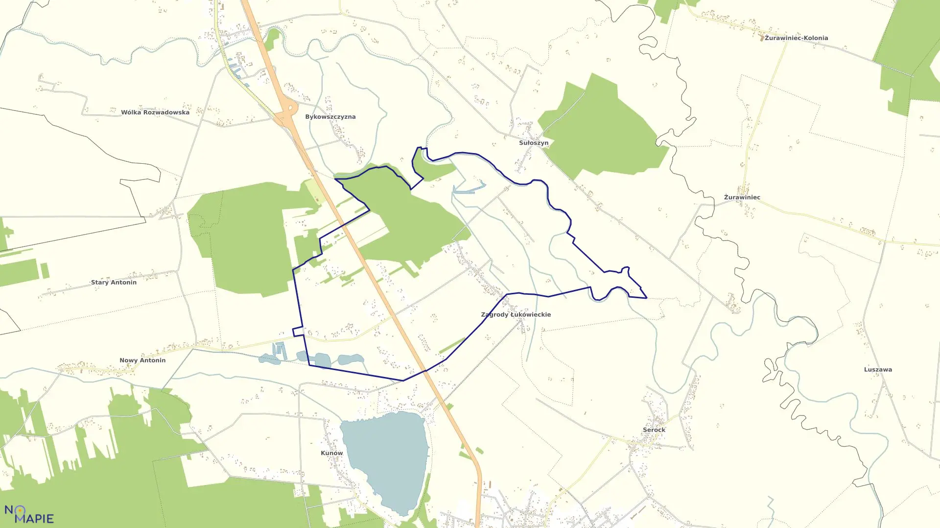 Mapa obrębu ŁUKÓWIEC w gminie Firlej